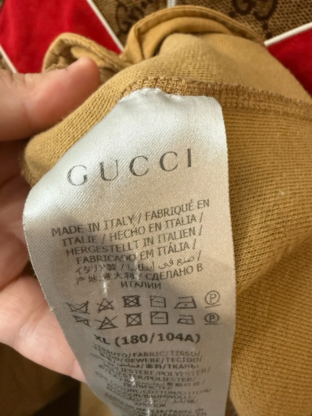 Preloved Gucci GG Monogram Track Jacket with Red & Green Chevrons size xl